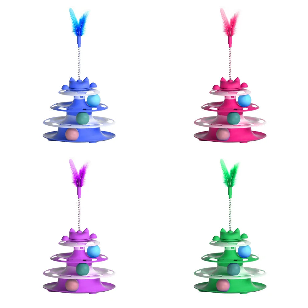 🌀 Spinny the Cat Turntable – Interactive Ball & Stick Toy 🐱