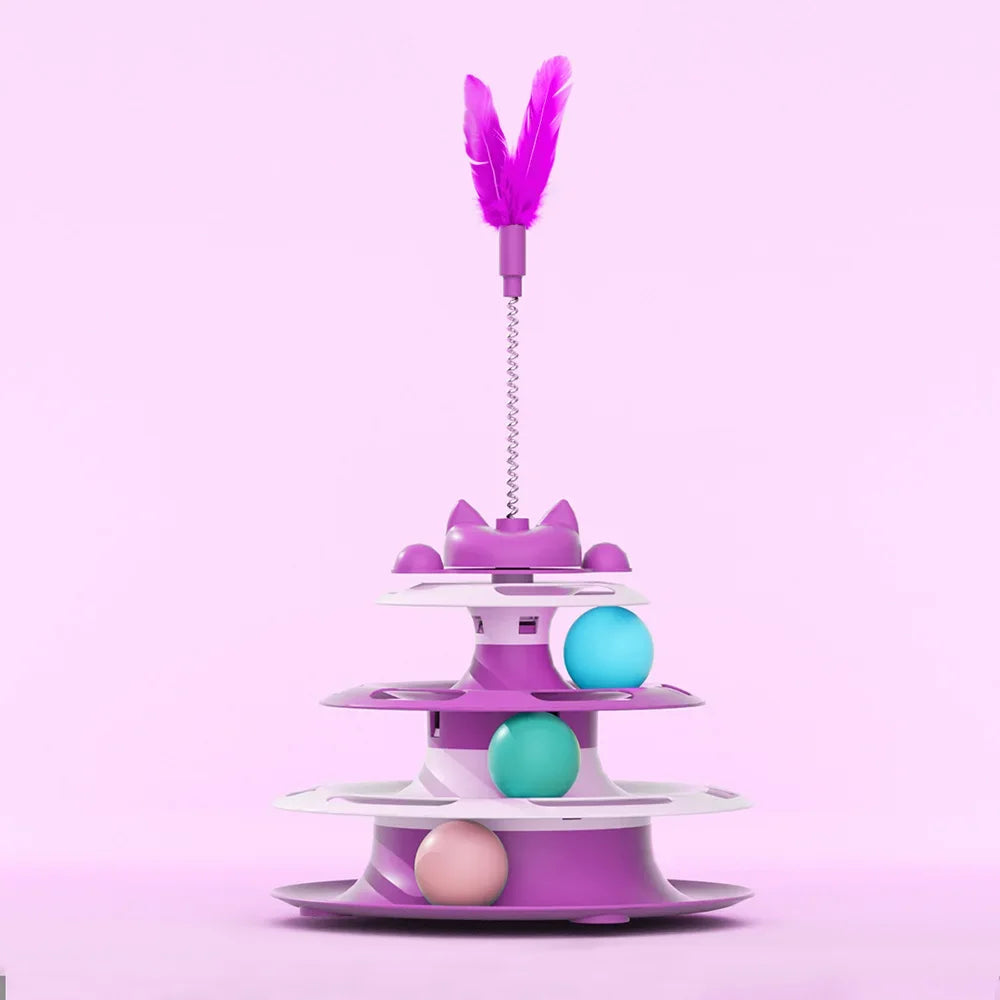 🌀 Spinny the Cat Turntable – Interactive Ball & Stick Toy 🐱