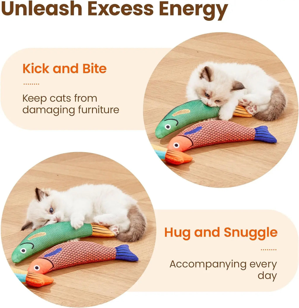 🐟 Fishy the Catnip Chew Toy – Soft Plush Kitten Toy 🐱
