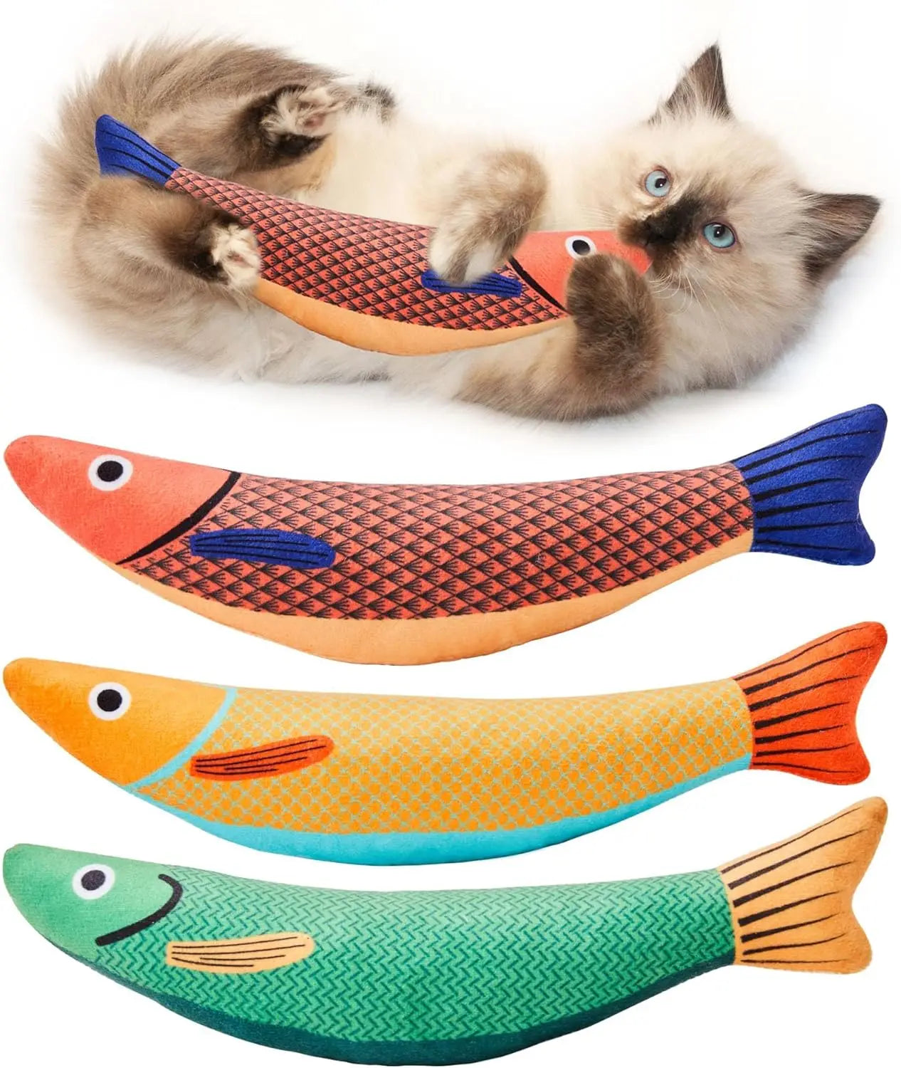 🐟 Fishy the Catnip Chew Toy – Soft Plush Kitten Toy 🐱