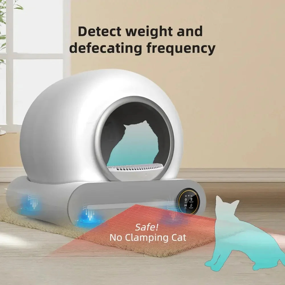🐱✨ Smart Self-Cleaning Cat Litter Box – 65L App-Controlled & Odor-Free
