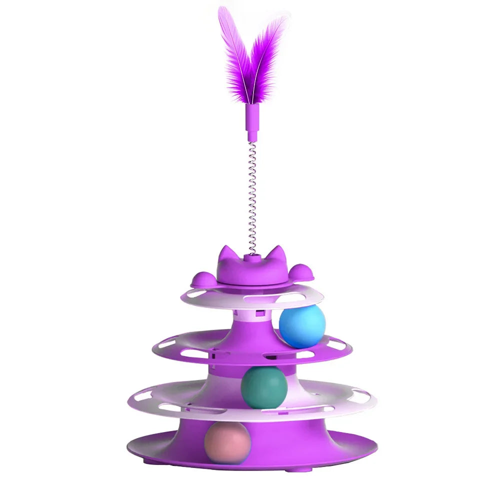 🌀 Spinny the Cat Turntable – Interactive Ball & Stick Toy 🐱