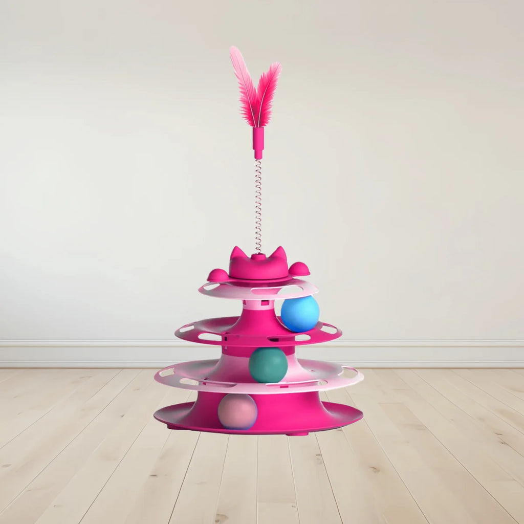 🌀 Spinny the Cat Turntable – Interactive Ball & Stick Toy 🐱