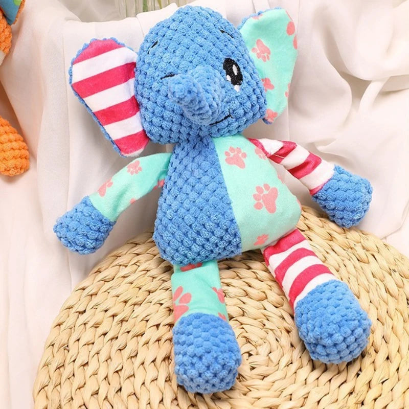 Squeaky Animal Plush Chew Toy 🐶🐘