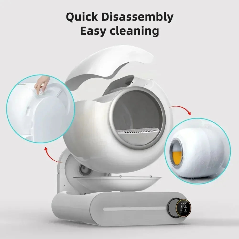 🐱✨ Smart Self-Cleaning Cat Litter Box – 65L App-Controlled & Odor-Free