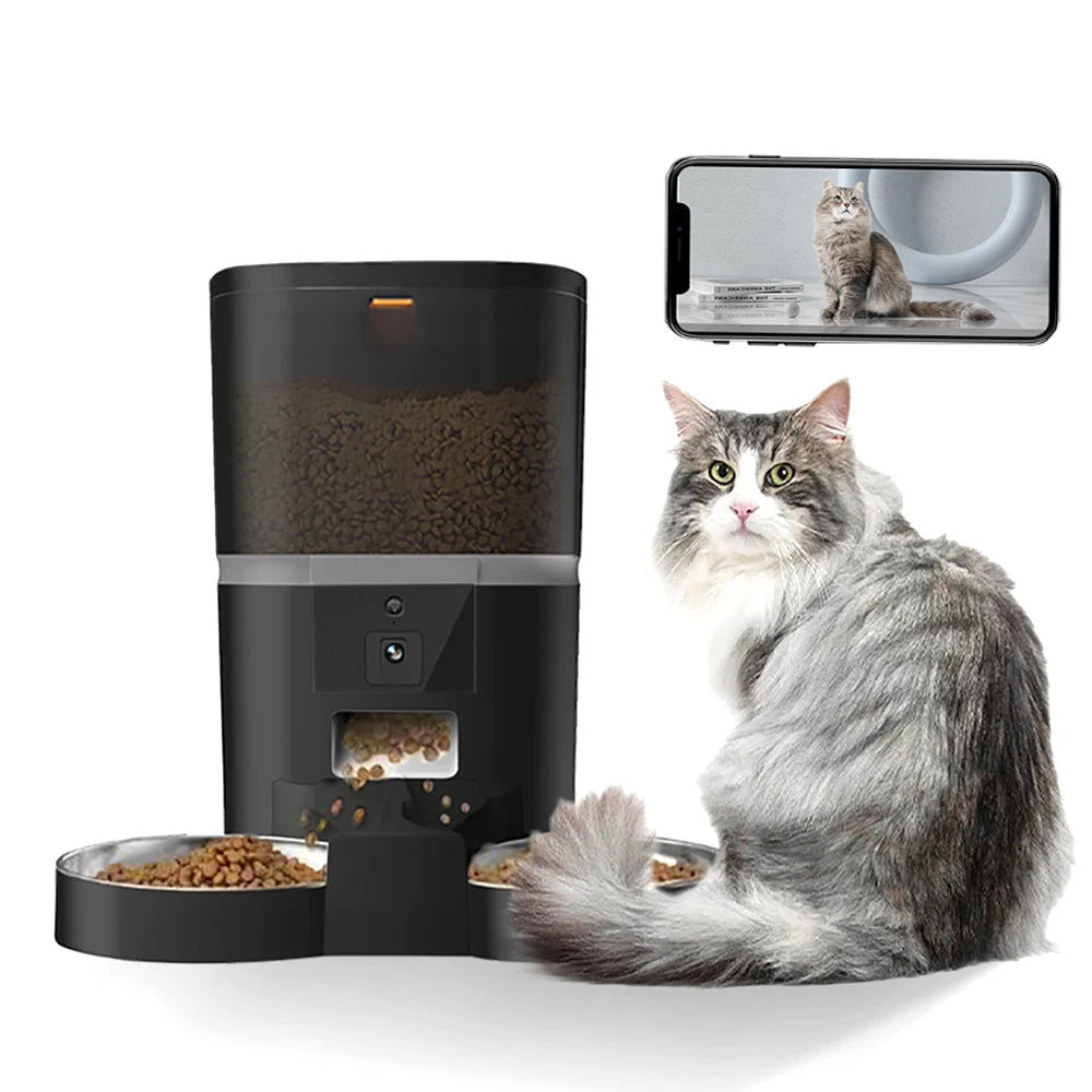 4L Smart Pet Feeder with Camera, Voice & App Control for Cats & Dogs