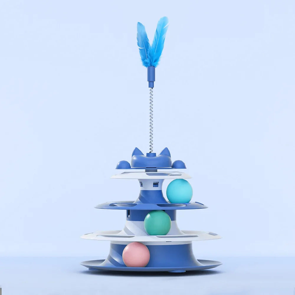 🌀 Spinny the Cat Turntable – Interactive Ball & Stick Toy 🐱