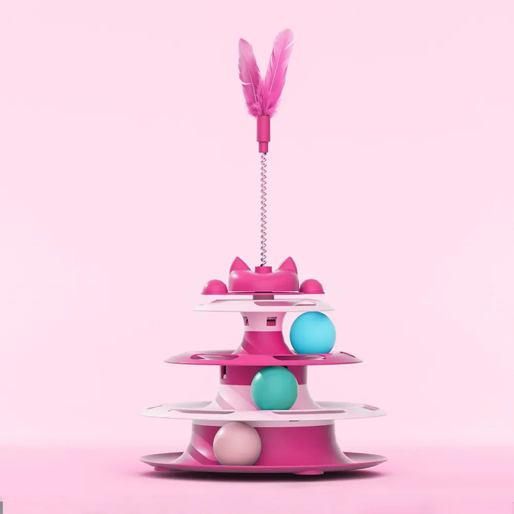 🌀 Spinny the Cat Turntable – Interactive Ball & Stick Toy 🐱