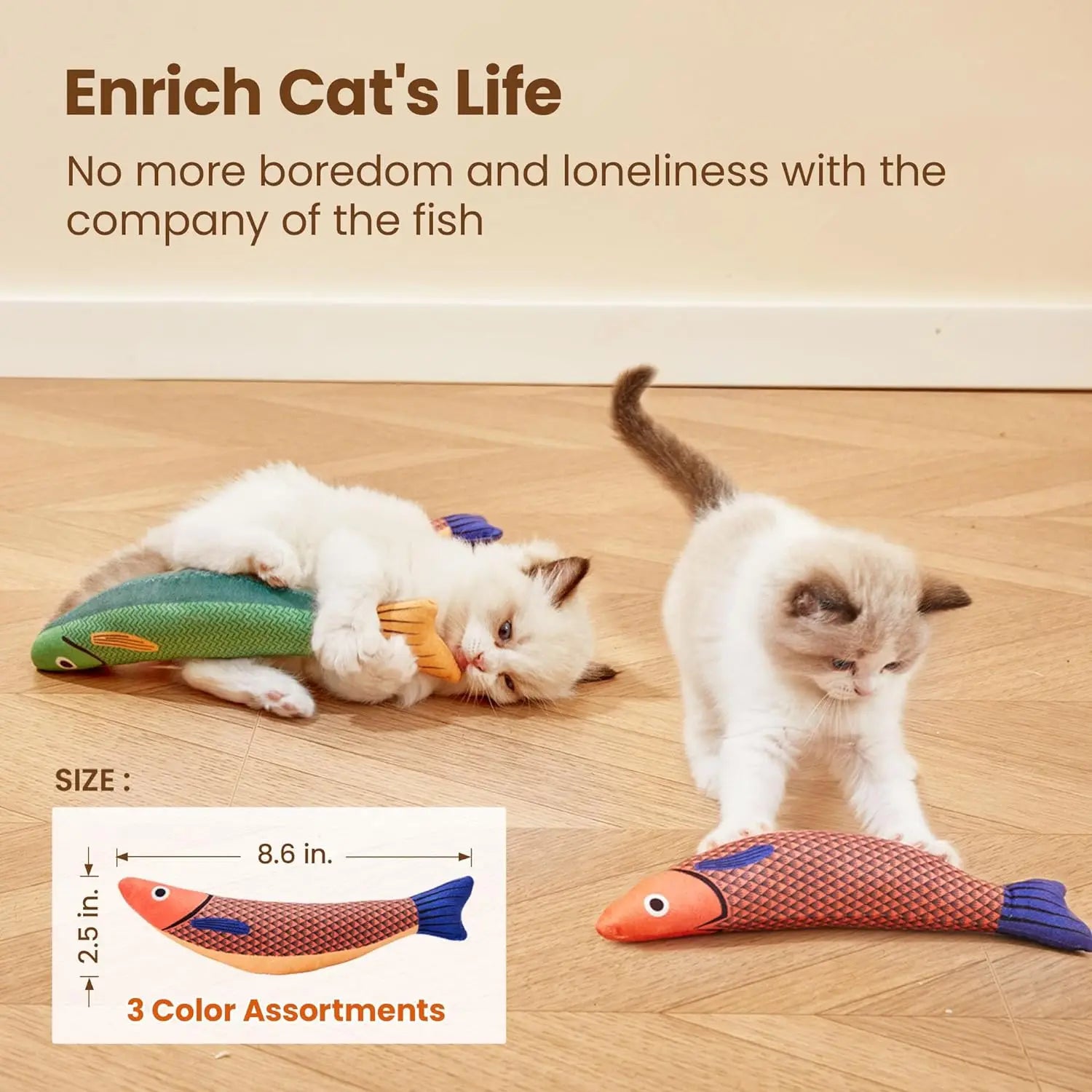 🐟 Fishy the Catnip Chew Toy – Soft Plush Kitten Toy 🐱
