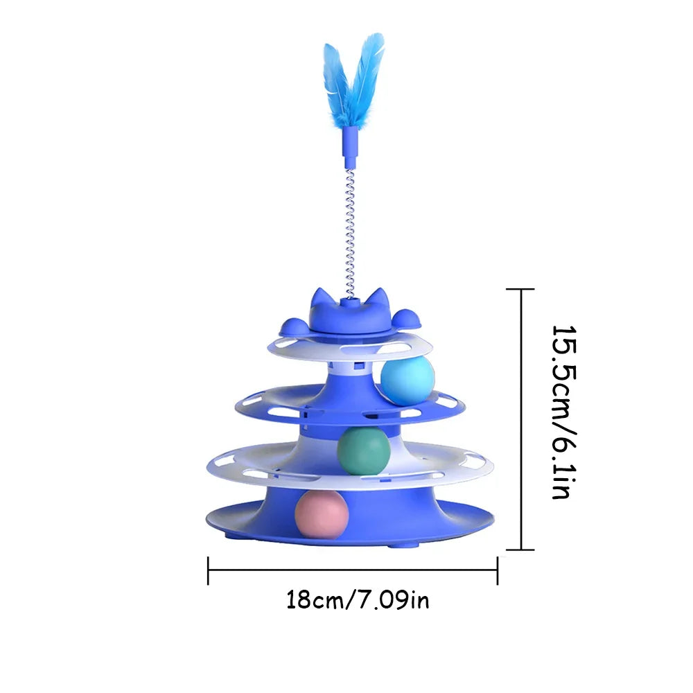 🌀 Spinny the Cat Turntable – Interactive Ball & Stick Toy 🐱