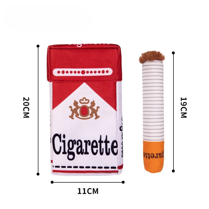 🚬 Ciggy the Chew Toy – Funny Plush Squeaky Dog Toy 🐾