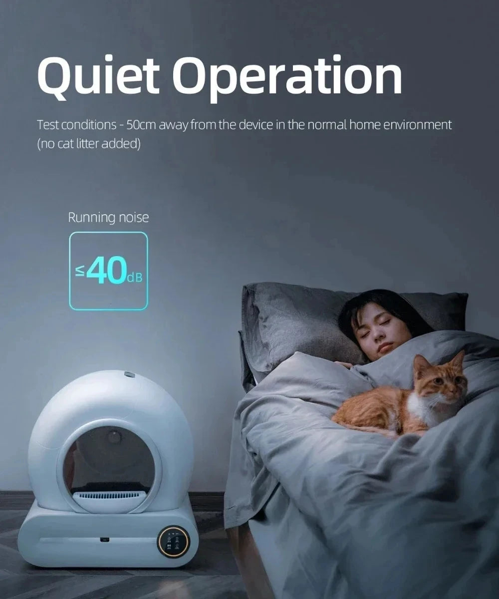 🐱✨ Smart Self-Cleaning Cat Litter Box – 65L App-Controlled & Odor-Free