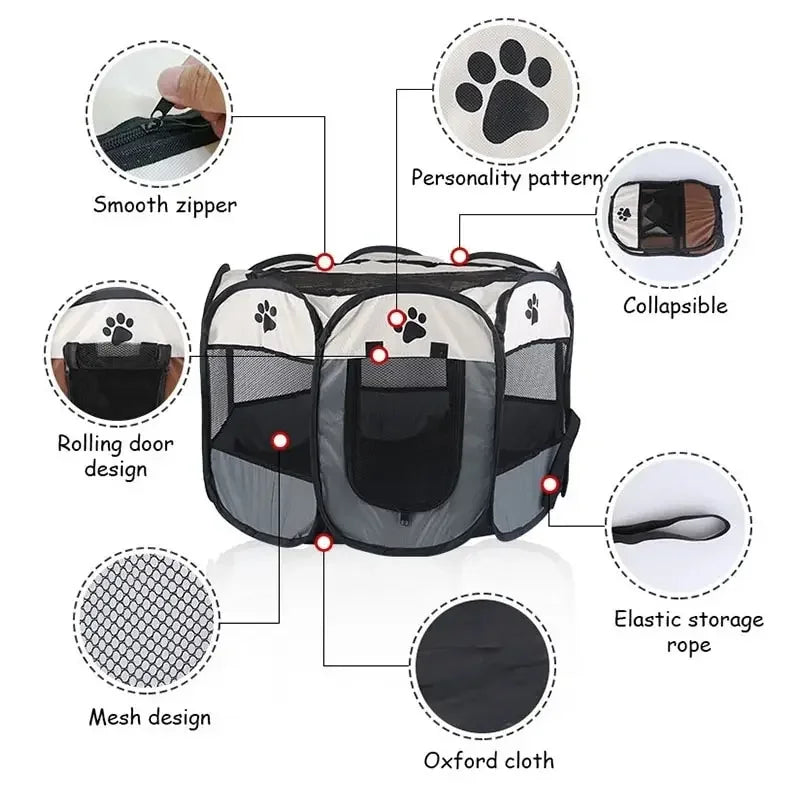⛺️ Foldable Octagonal Pet Tent – Outdoor Shelter for Dogs & Cats