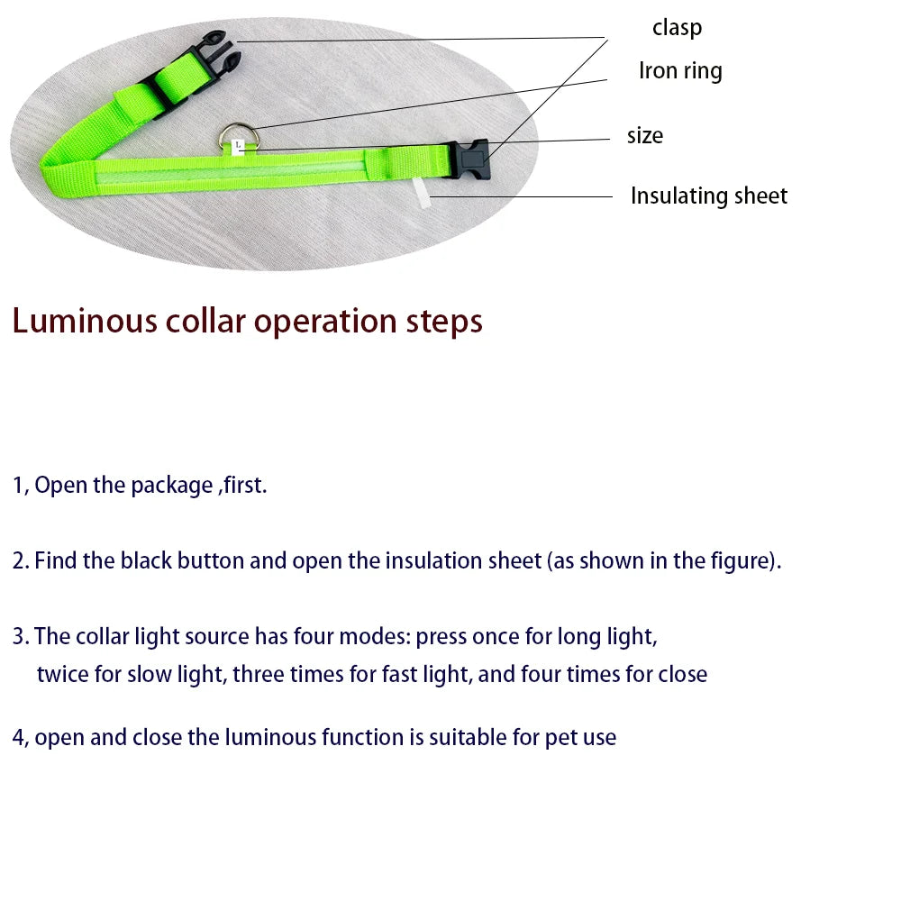🐕✨ LED Glow Dog Collar – Flashing Safety Collar for Night Walks