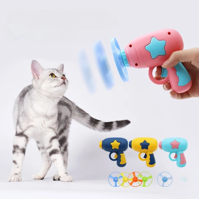Mini Flying Disc Launcher — The Ultimate Cat Chase Toy 🐱