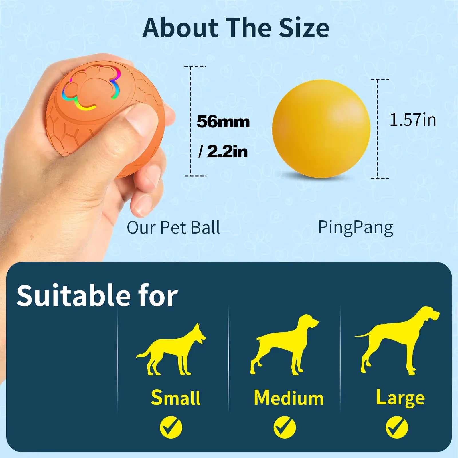 ✨ Rolly the Magic Ball – Interactive LED Pet Toy 🐾