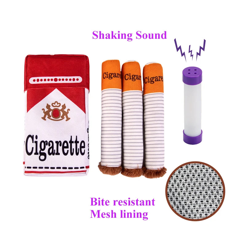 🚬 Ciggy the Chew Toy – Funny Plush Squeaky Dog Toy 🐾