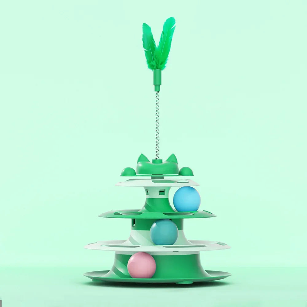 🌀 Spinny the Cat Turntable – Interactive Ball & Stick Toy 🐱