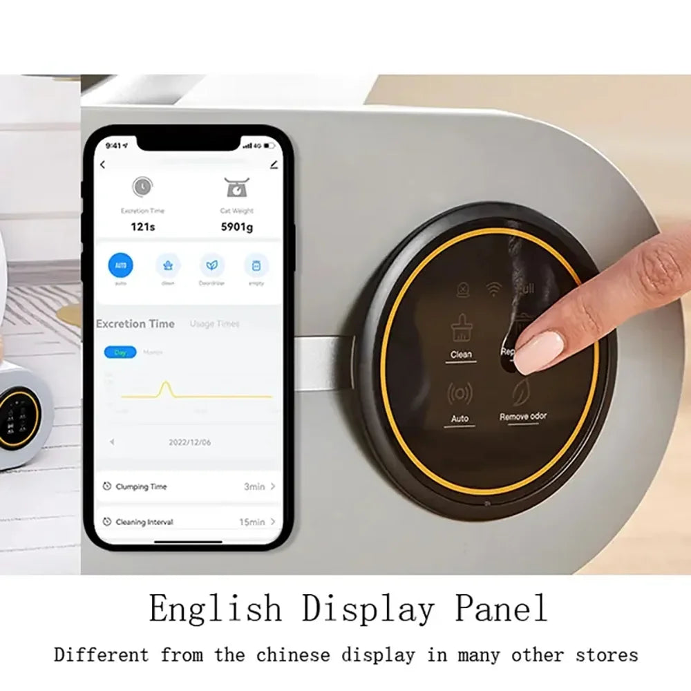 🐱✨ Smart Self-Cleaning Cat Litter Box – 65L App-Controlled & Odor-Free