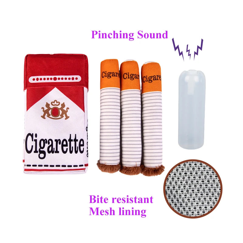 🚬 Ciggy the Chew Toy – Funny Plush Squeaky Dog Toy 🐾